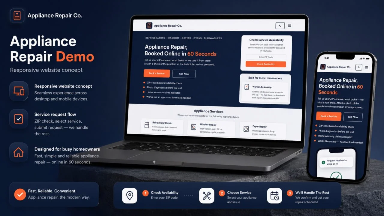 Appliance Repair Co.: desktop і mobile версії